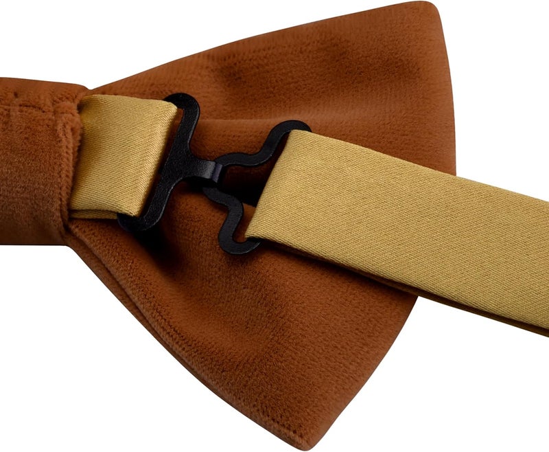 Branduce Velvet Bow Ties for Men Adjustable Pre-tie Bowtie Tuxedo Bowties for Wedding - Image 4